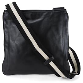 Bally-Bally Leather Shoulder Bag Black-Black