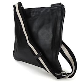 Bally-Bally Leather Shoulder Bag Black-Black