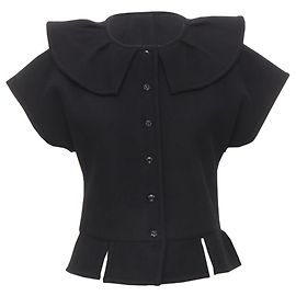 Comme Des Garcons 's felt collar peplum structu top Black