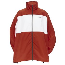 Farbenblockierte Logo-Popeline-Trackjacke von Balenciaga Rot