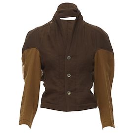 Comme Des Garcons Farbenblockierte Jacke mit ausgeschnittenem Kragen von Comme Des Garçons Metallisch Bronze