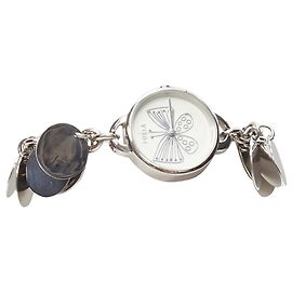 Reloj de pulsera con cadena y disco plateado logo de mariposa Furla scribble Plata Metálico
