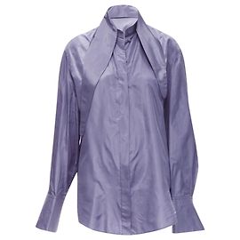 Camisa oversized de tafetá de seda lilás Valentino Garavani Roxo