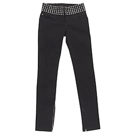 Gucci-Gucci silver dome stud embellishment waist denim Jeans-Black