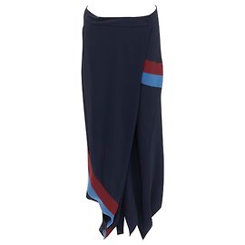 Stella Mc Cartney Stella McCartney silk patch stripes reggae drop crotch harem pants Blue Navy blue