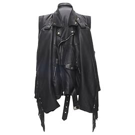 Giacca da biker drappeggiata Balenciaga Nero