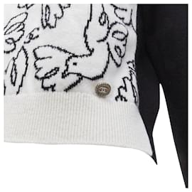 Chanel-Chanel cashmere Dove bird CC pullover sweater-White
