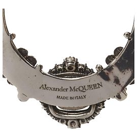 Alexander McQueen silver rhinestone teardrop earcuff statement earring Silvery Metallic