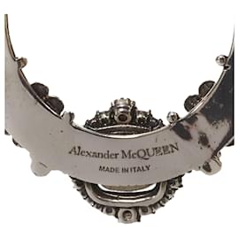 Alexander Mcqueen-Alexander McQueen silver rhinestone teardrop earcuff statement earring-Silvery,Metallic