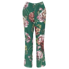 Gucci-Gucci silk Blooms floral print pajama pants-Green