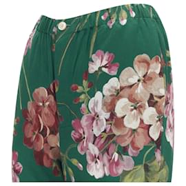 Gucci-Gucci silk Blooms floral print pajama pants-Green