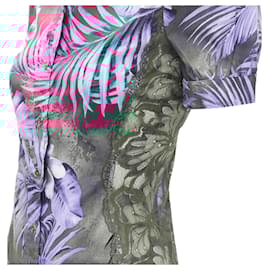 Dolce & Gabbana-D&G Dolce & Gabbana sheer lace panel side Hawaiian shirt-Pink
