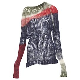 Distressed Punk-Pullover aus lockerer Wolle von Junya Watanabe Blau