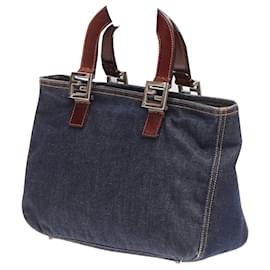 Fendi-Fendi Twin denim FF buckle handle bag-Brown