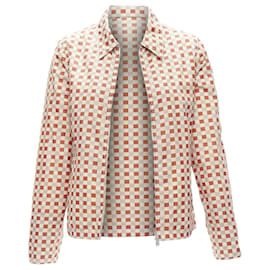 Marni checkerboard colla zip shell jacket Red