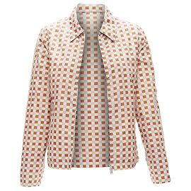 Giacca shell con zip e colletto a scacchi Marni Rosso
