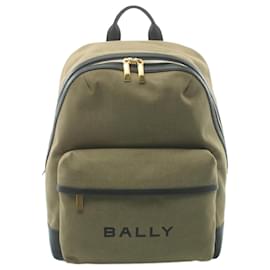 Bally-Bally Canvas Leather Backpack 6306641-Black