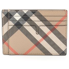 Burberry Card Case PVC Coated Canvas 8091910 Brown Beige