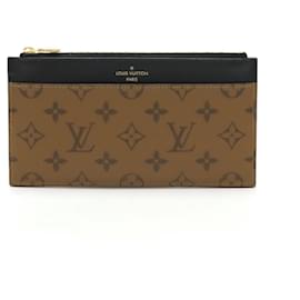 Louis Vuitton-Louis Vuitton Monogram Reverse Slim Coin Case M80390-Brown