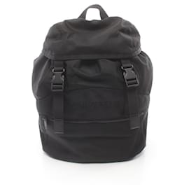 Yves Saint Laurent-Saint Laurent Nylon Leather Backpack Black-Black