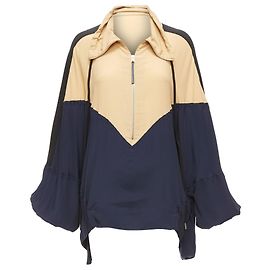 Sudadera de paneles en seda acetato colorblock Marni Castaño Carne