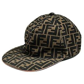 Fendi-Fendi FF Canvas Baseball Cap-Brown