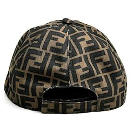 Fendi-Fendi FF Canvas Baseball Cap-Brown