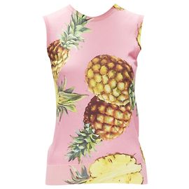 Feinstrick-Weste mit Ananasdruck von Dolce & Gabbana Pink