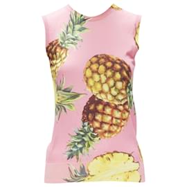 Dolce & Gabbana-Dolce & Gabbana Pineapple print fine knit vest-Pink