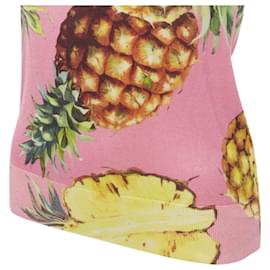 Dolce & Gabbana-Dolce & Gabbana Pineapple print fine knit vest-Pink