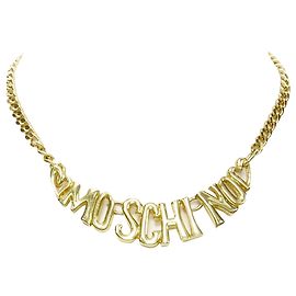 Collier à chaîne courte avec fermoir motif cœur logo Moschino Doré Métallisé