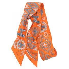 Bufanda Twilly de seda Hermès naranja multicolor Naranja