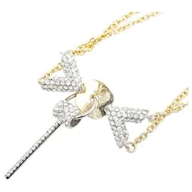 Louis Vuitton-Louis Vuitton Essential V Swarovski Chain Bracelet M67314-Golden,Metallic