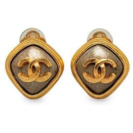 Chanel-Chanel Coco Mark Stone Earrings Gold-Golden,Metallic