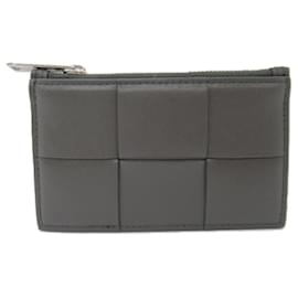 Bottega Veneta-Bottega Veneta Calf Leather Card Case 749456-Grey
