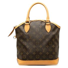 Louis Vuitton-Louis Vuitton Monogram Lockit Handbag M40102 Brown PVC Leather-Brown