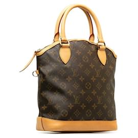Louis Vuitton-Louis Vuitton Monogram Lockit Handbag M40102 Brown PVC Leather-Brown