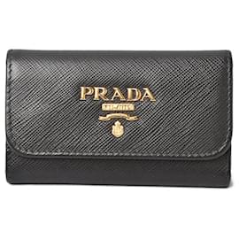 Prada-Prada Embossed Leather Key Case/Key Holder 1PG222-Black