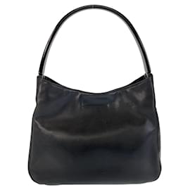 Prada-Prada Black Leather Shoulder Bag-Black