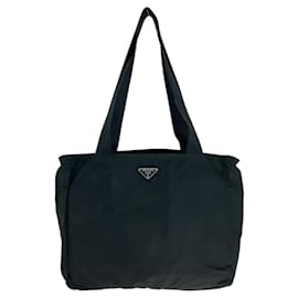 Prada-Prada Nylon Tessuto Logo Tote Bag-Black