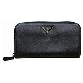 Prada-Prada Saffiano Leather Long Wallet 1ML506-Black