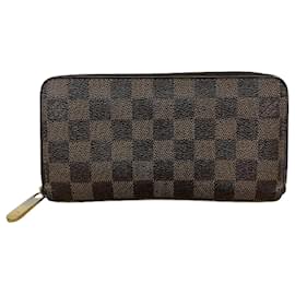 Louis Vuitton-Louis Vuitton Damier Ebene Zippy Wallet N60015-Brown
