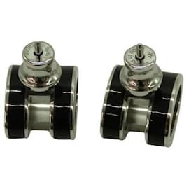 Hermès-Hermes Pop Ash Earrings Noir Silver-Black