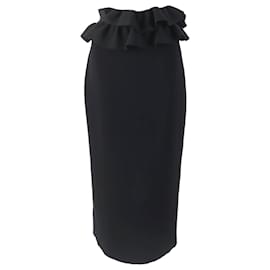 Alexander Mcqueen-Alexander McQueen Waist Design Long Skirt Black S-Black