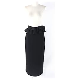 Alexander Mcqueen-Alexander McQueen Waist Design Long Skirt Black S-Black