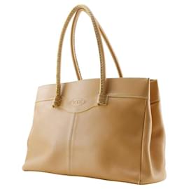 Tod's-Tod's Calf Mocassino Shoulder Bag Beige-Beige