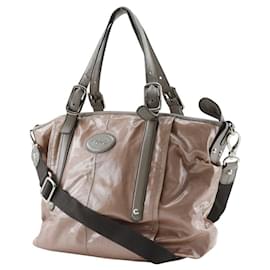 Tod's-Tod's PVC Tote Bag 2WAY Shoulder Brown-Brown