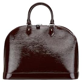 Louis Vuitton-Louis Vuitton Alma GM Handbag Purple PVC Leather-Purple