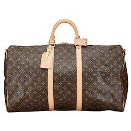 Louis Vuitton-Louis Vuitton Monogram Keepall Bandouliere 50 Boston Bag-Brown