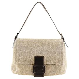 Fendi-Fendi Mamma Bucket Leather Bead Shoulder Bag-Beige